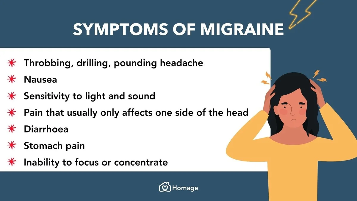 Person suffering from post-accident headaches and migraines